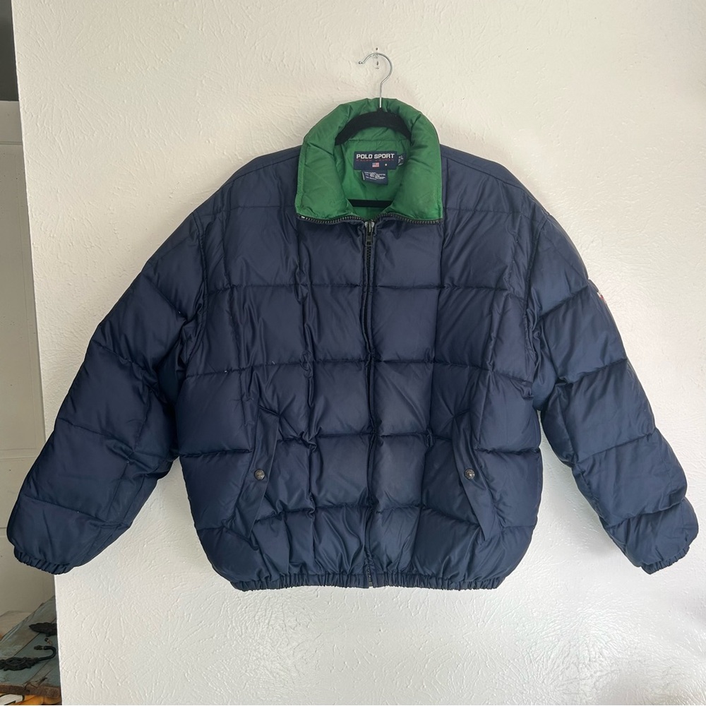 Vintage Polo Sport Ralph Lauren 90s Down Puffer Jacket Retro Athletic L